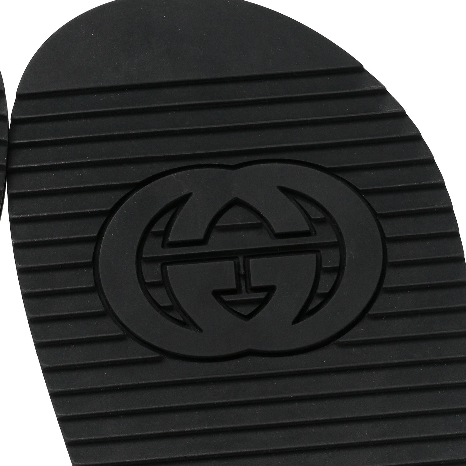 Gucci Logo Calfskin Slingback Sandals 38 Black 7 of 9