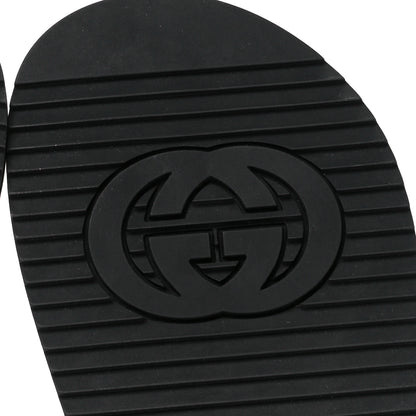 Gucci Logo Calfskin Slingback Sandals 38 Black 7 of 9