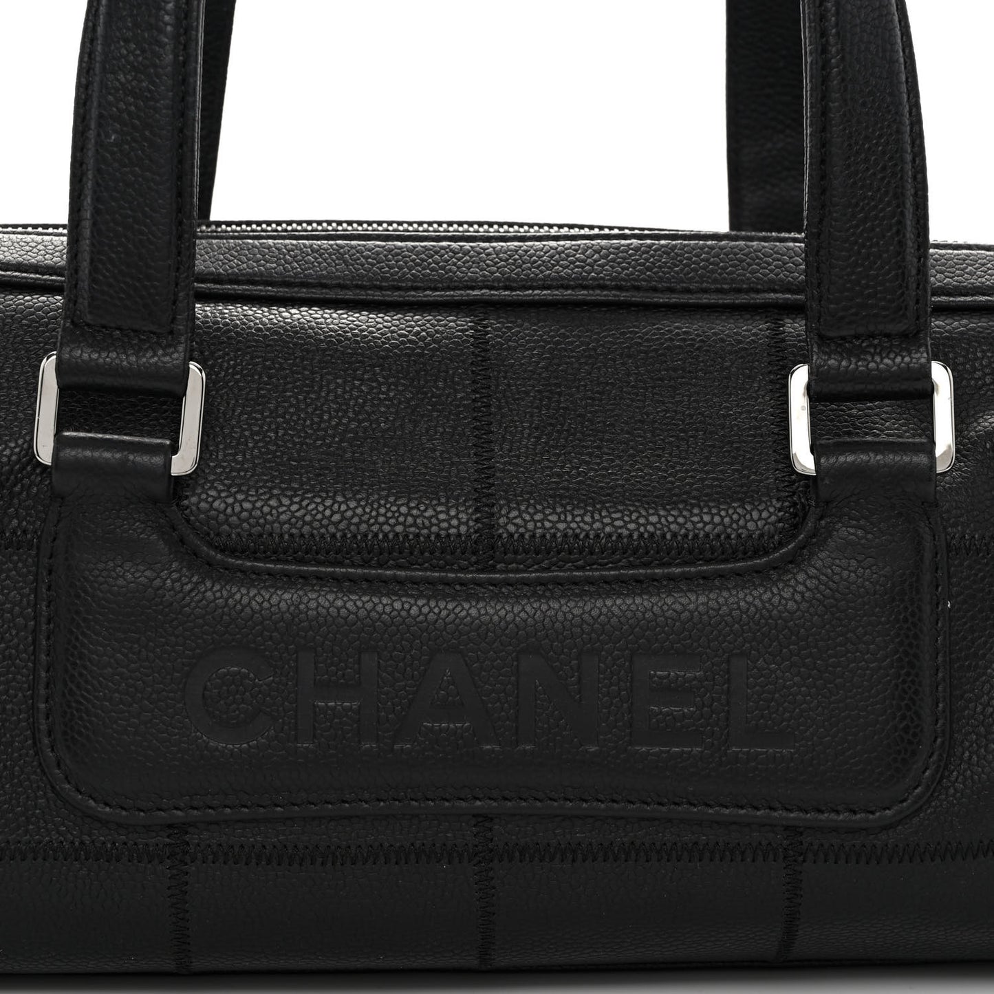 Caviar Square Stitched Tote Black