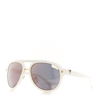 Louis Vuitton Acetate Aviator Serpico Studded Sunglasses Z2358W White 1 of 9