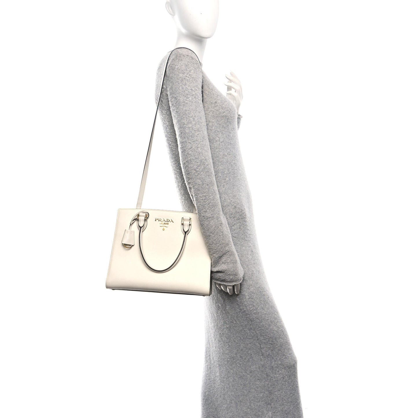 Saffiano Soft Calfskin Large Tote White