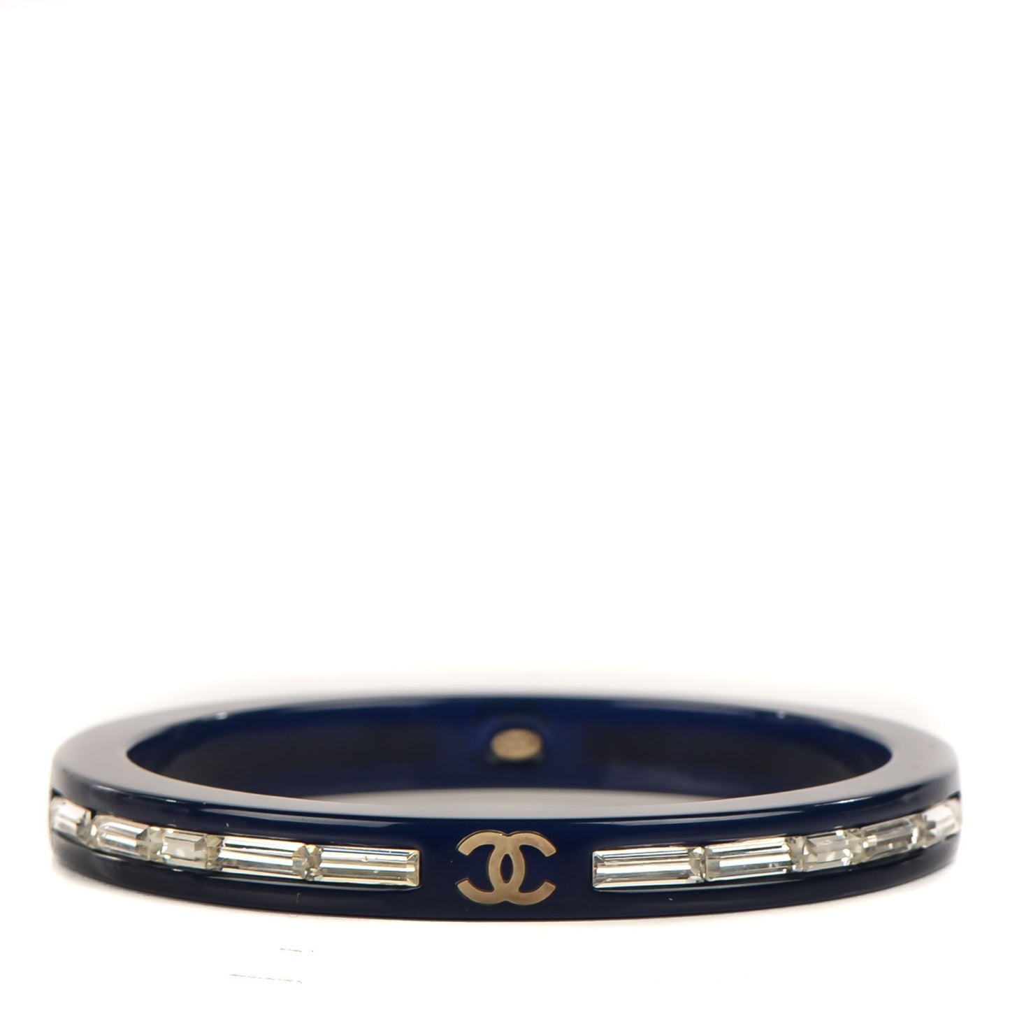 Resin Crystal Baguette CC Bangle Dark Blue