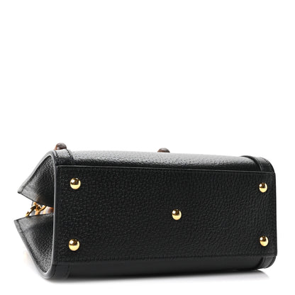 Gucci Textured Dollar Calfskin Web Mini Diana Tote Bag Black Dusty Grey 4 of 10
