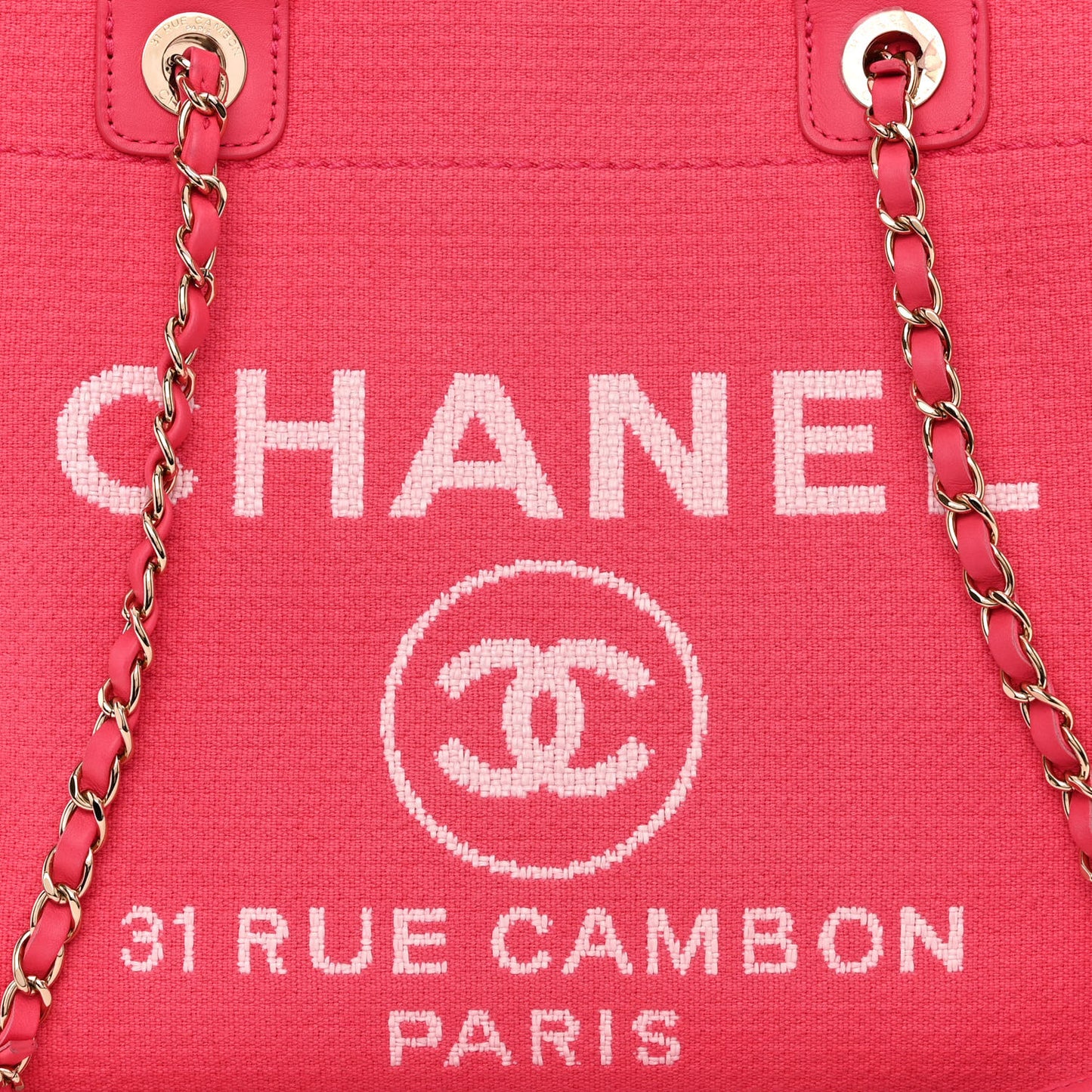 Mixed Fibers Calfskin Small Deauville Tote Pink