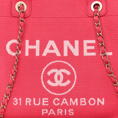 Chanel Mixed Fibers Calfskin Small Deauville Tote Pink 9 of 11