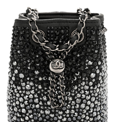 Chanel Strass Lambskin Mini Bucket Bag Black 8 of 11