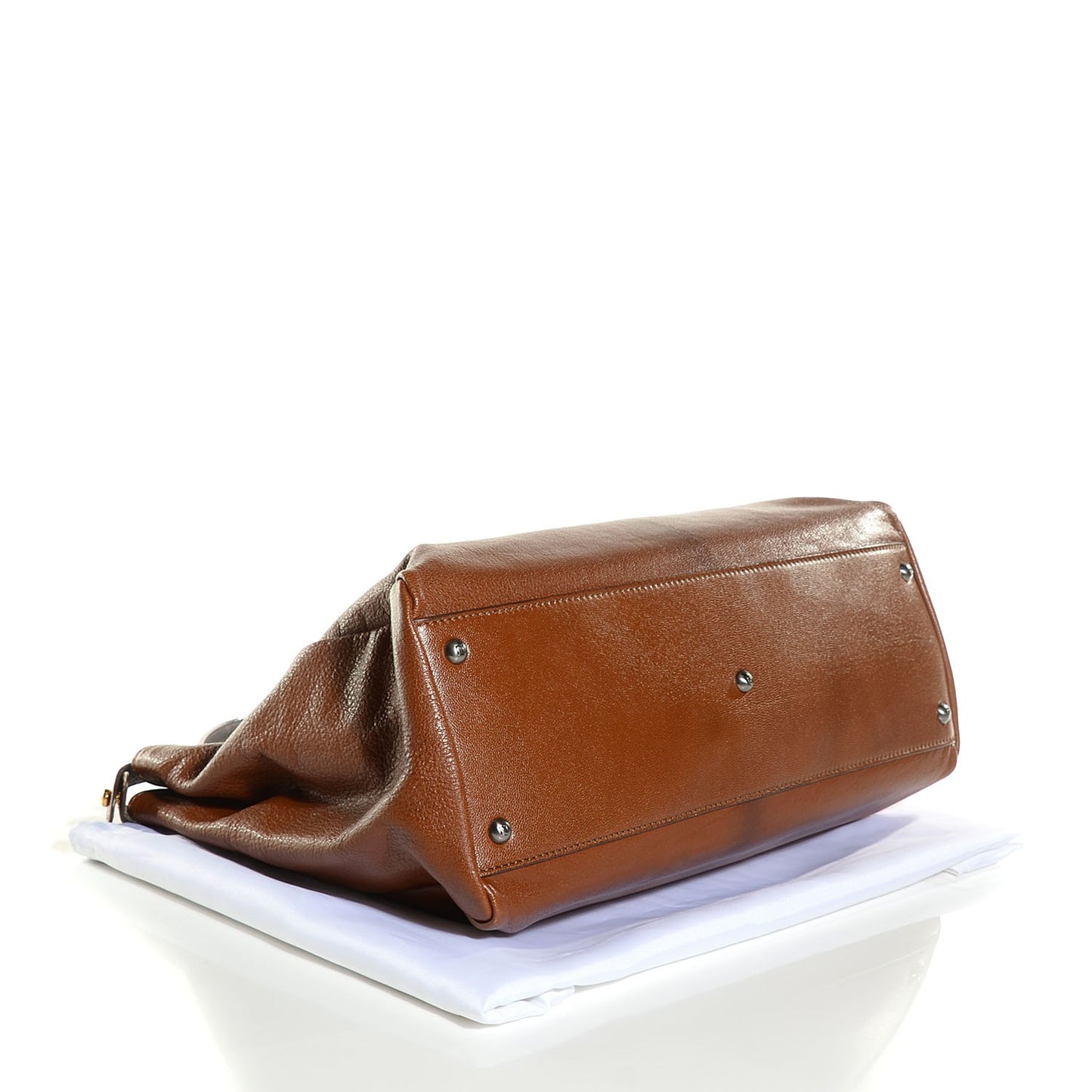 Goatskin Zucca Large Peekaboo Iconic Satchel Cuoio Tobacco Moro