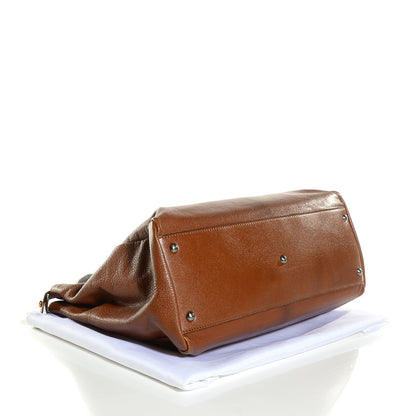 Fendi Goatskin Zucca Large Peekaboo Iconic Satchel Cuoio Tobacco Moro 4 of 8