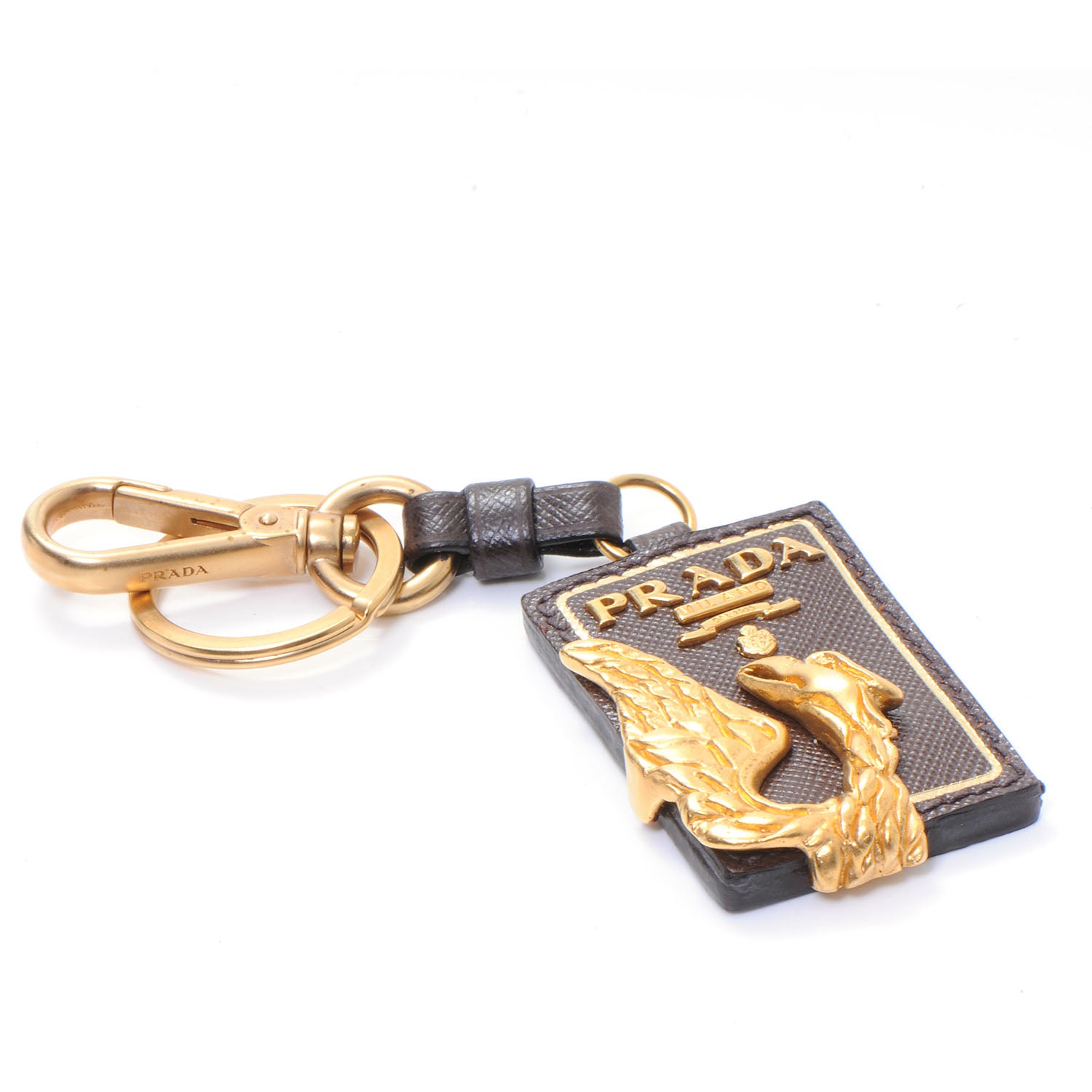 Prada Saffiano Animal Keychain Caffe 3 of 3