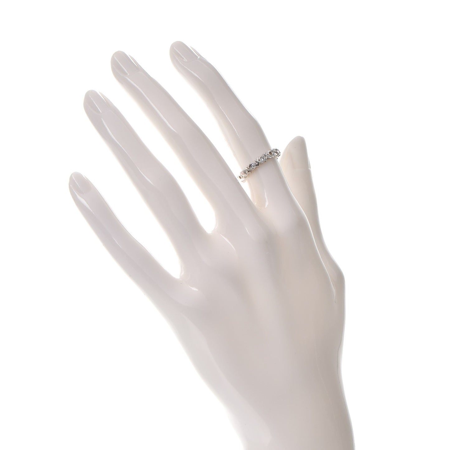 18K White Gold Diamond Love and Kisses Band Ring 48 4.5