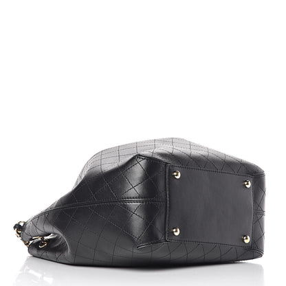 Chanel Calfskin Stitched Drawstring Bag Black 4 of 12