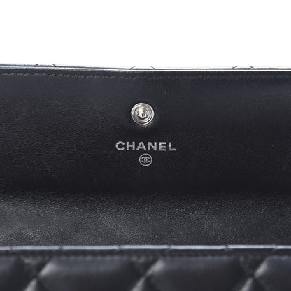 Chanel Lambskin Quilted Large Gusset Flap Wallet Black 6 of 11