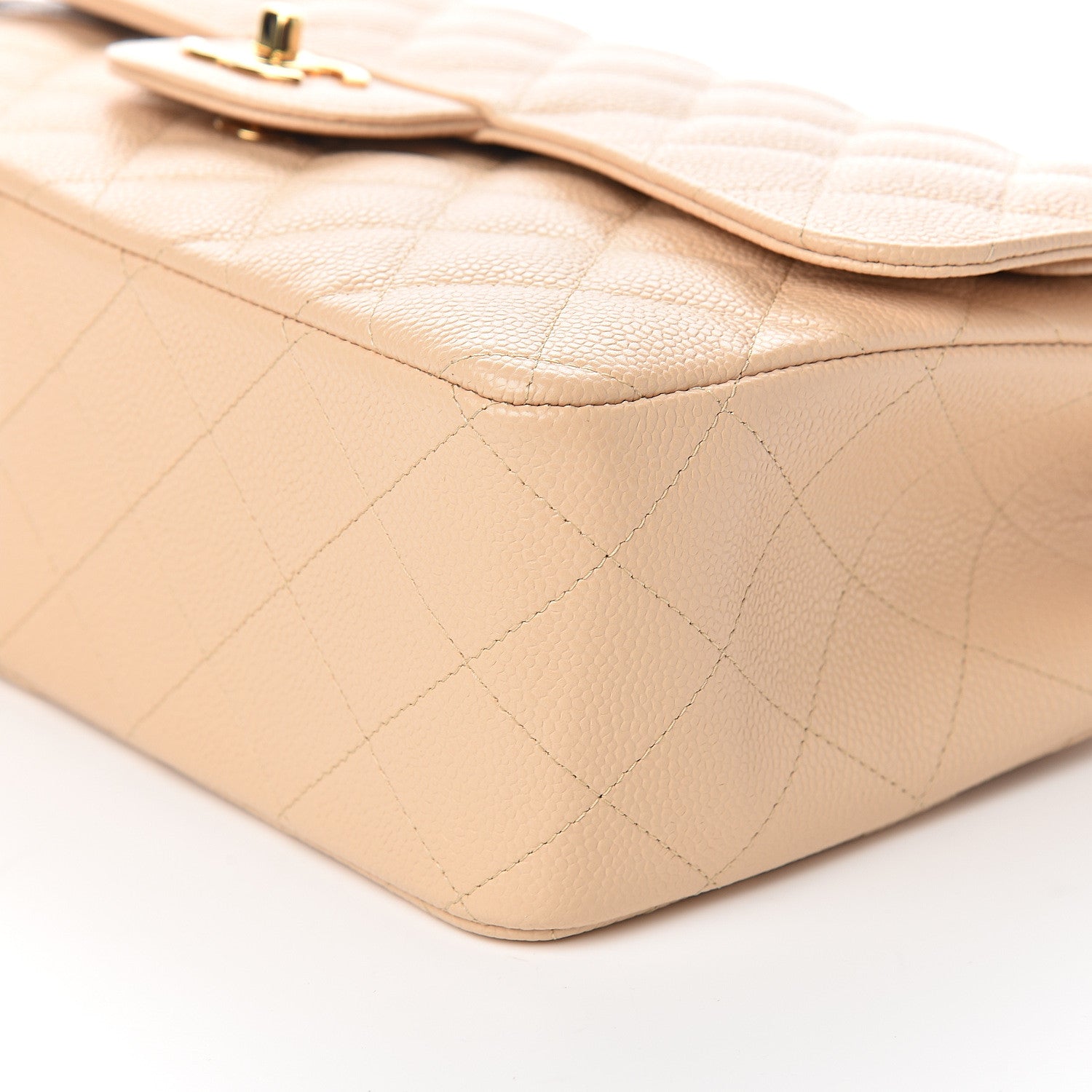 Chanel Caviar Quilted Jumbo Double Flap Light Beige 8 of 10