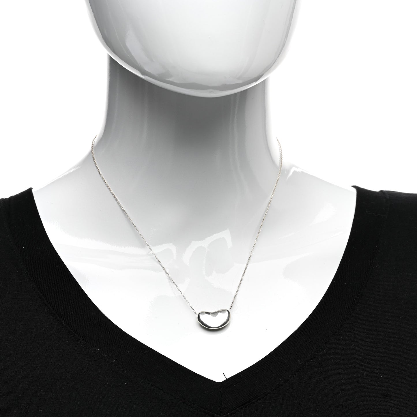 Sterling Silver 19mm Elsa Peretti Bean Pendant Necklace