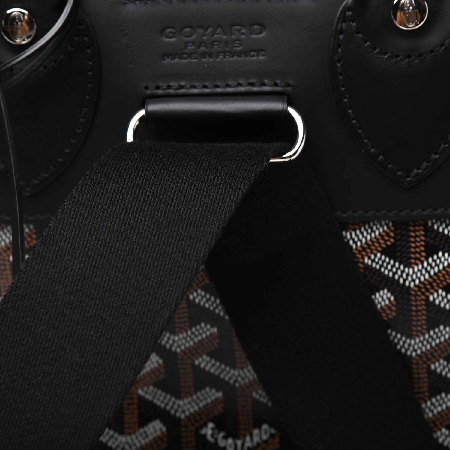 Goyard Goyardine Calfskin Alpin MM Backpack Black 9 of 15
