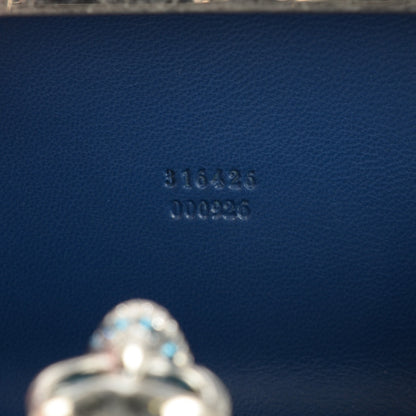 Alexander McQueen Snakeskin Skull Box Clutch Blue 7 of 8