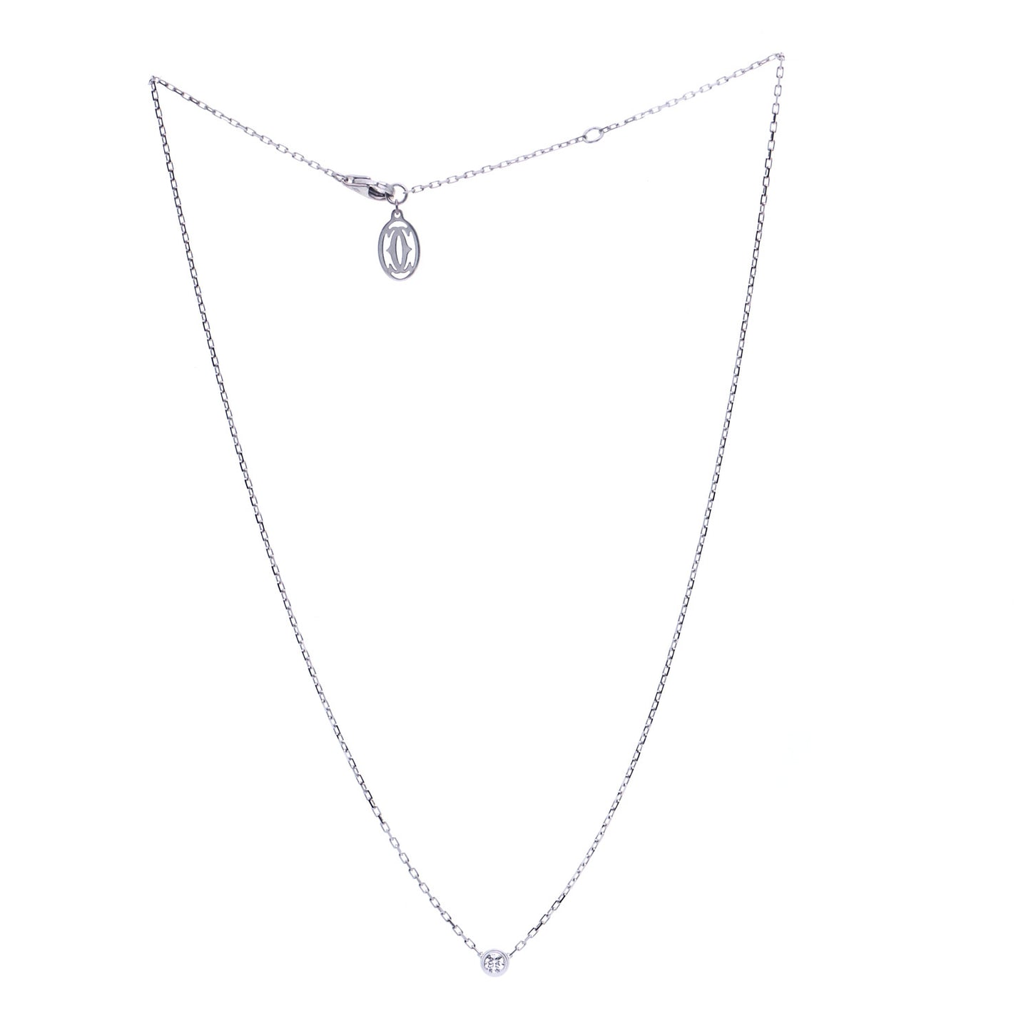 18K White Gold Diamond SM D'Amour Pendant Necklace