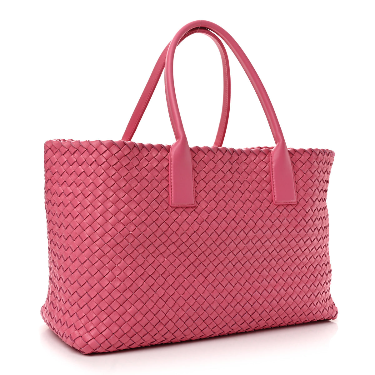 Lambskin Intreccio Medium Cabat Milkshake