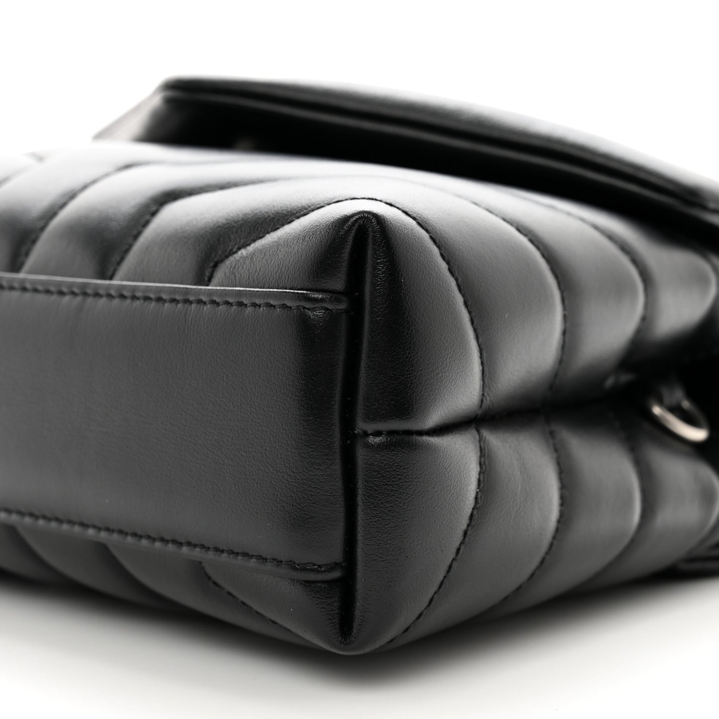 Calfskin Y Quilted Monogram Toy Loulou Crossbody Bag Black