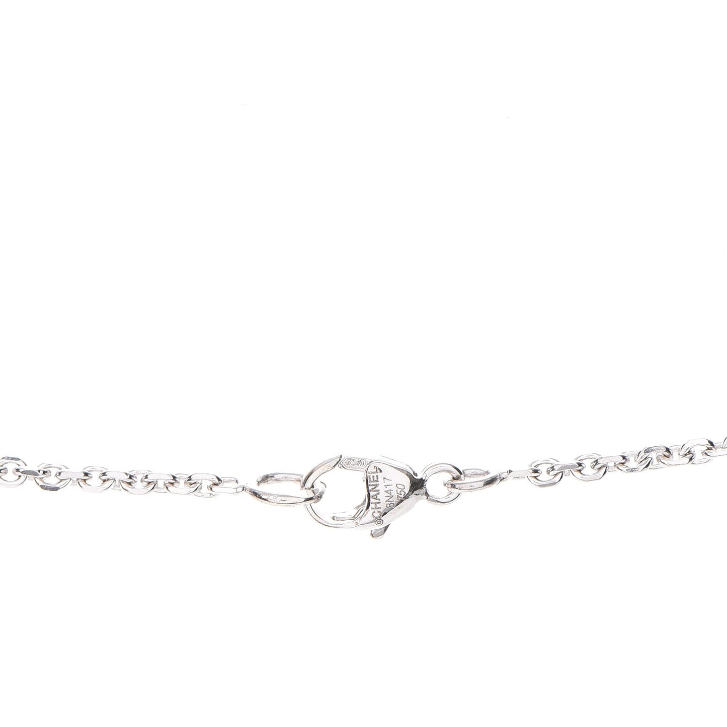 18K White Gold Diamond Ceramic Pendant Necklace Black