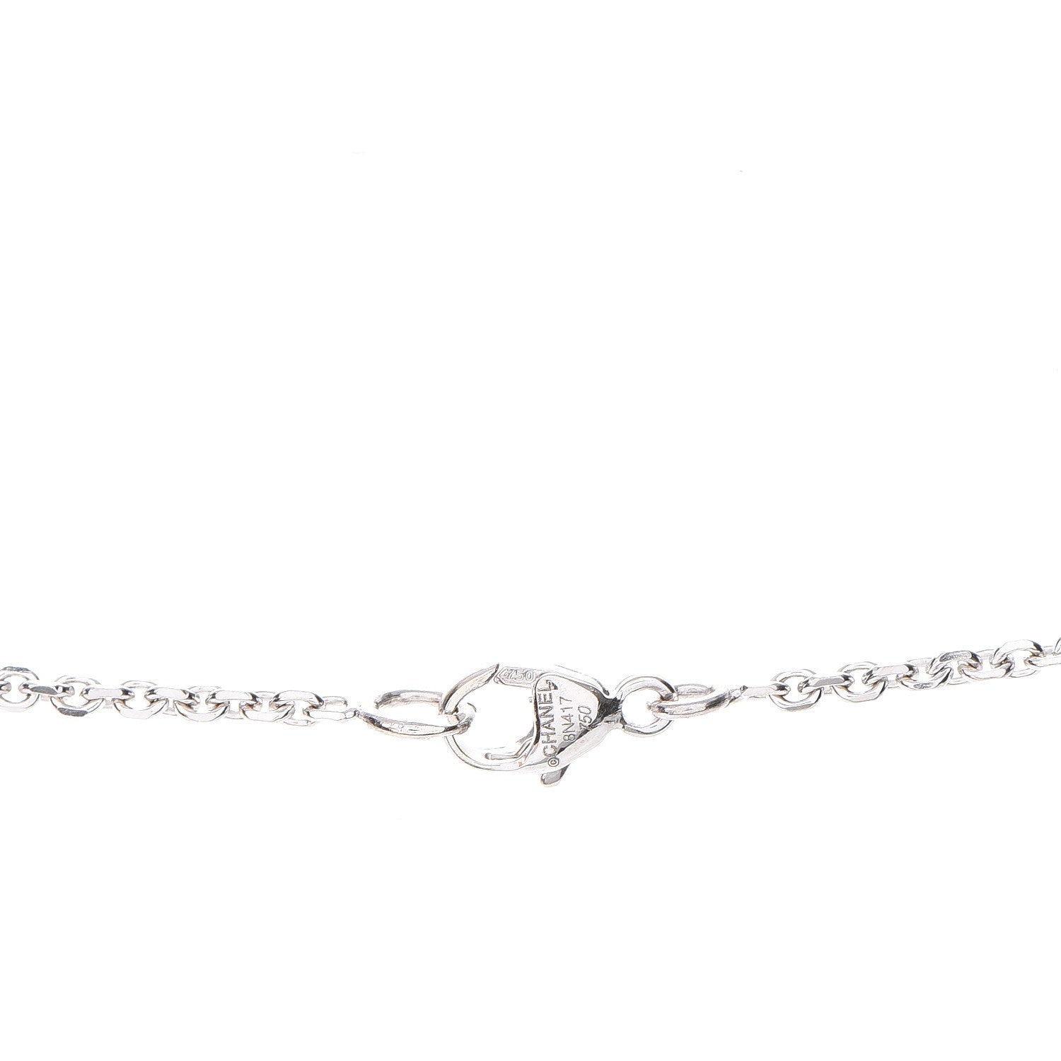 Chanel 18K White Gold Diamond Ceramic Pendant Necklace Black 5 of 5