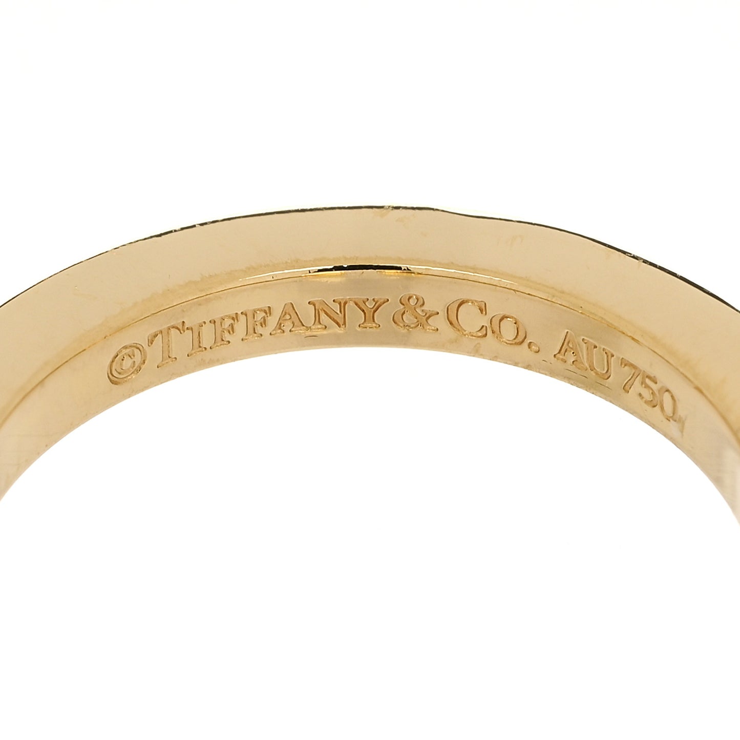 18K Yellow Gold T Square Ring 54 7