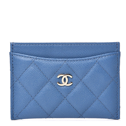 Chanel Caviar Quilted Card Holder Blue 1 of 8