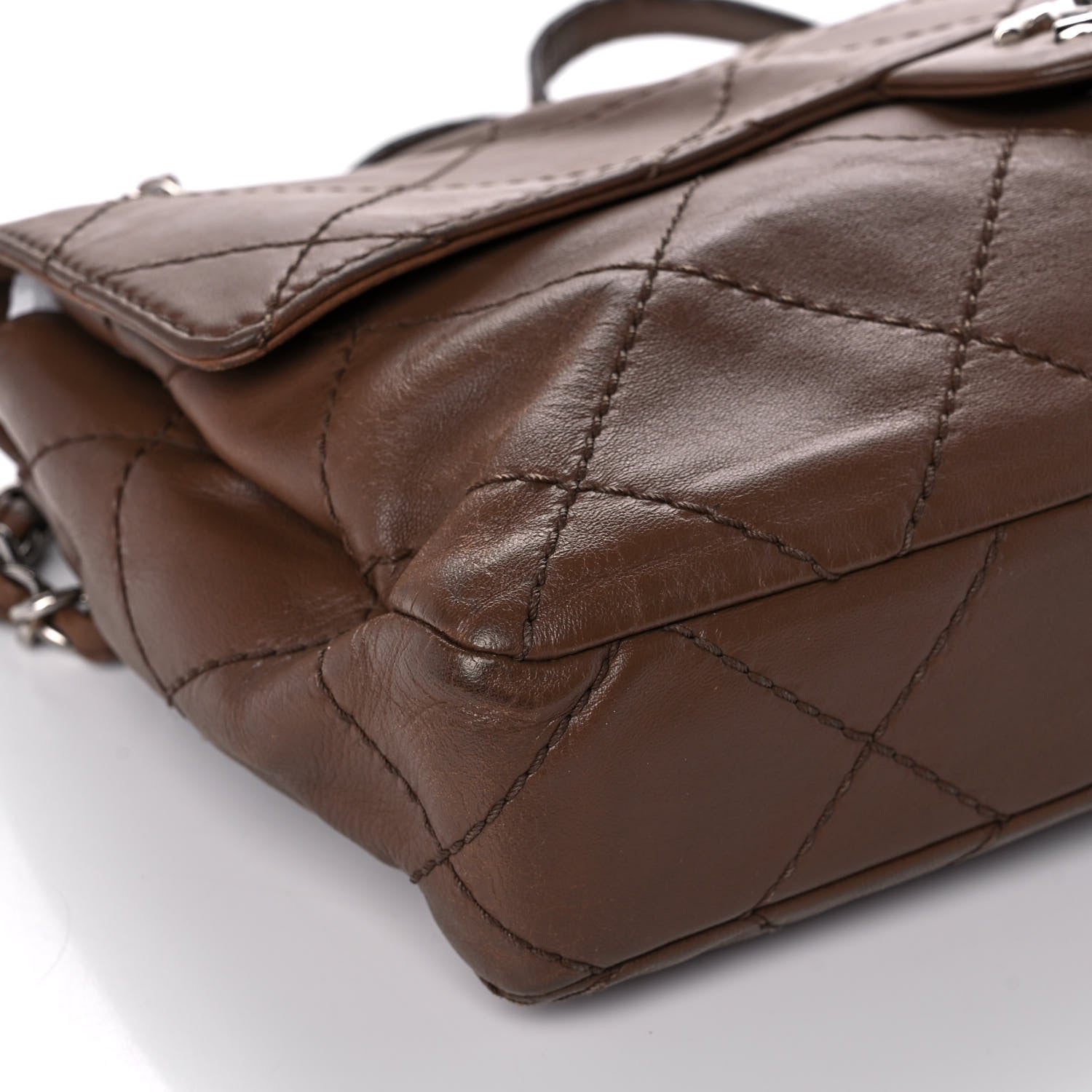 Chanel Calfskin Stitched Flap Brown 9 of 12