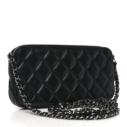 Chanel Lambskin Quilted Small Clutch With Chain Black 3 of 11