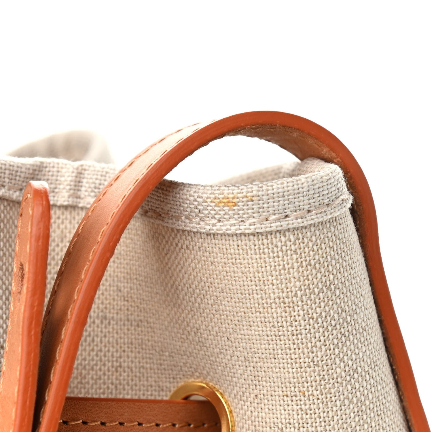 Mansur Gavriel Canvas Calfskin Bucket Bag Creme Cammello 9 of 12