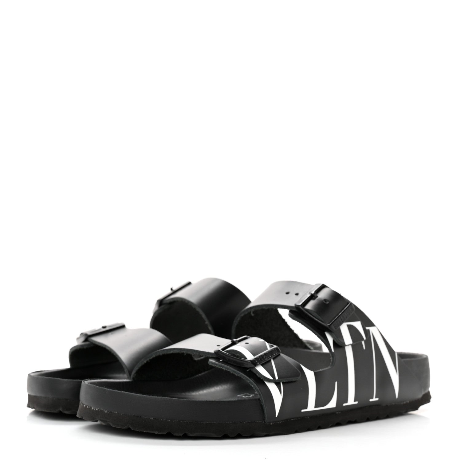 Valentino Garavani Calfskin VLTN Birkenstock Slide Sandals 43 Black 3 of 11