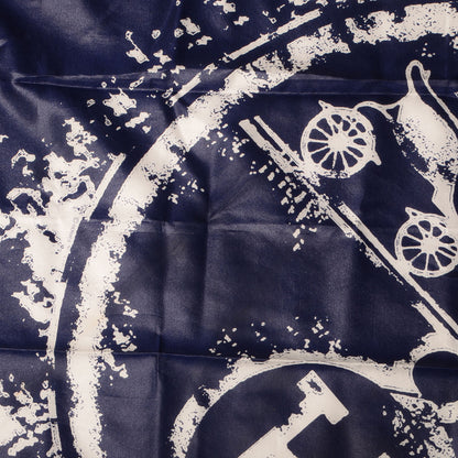 Hermes Silk Ex-Libris Globe Trotter Scarf 70 Navy 4 of 5