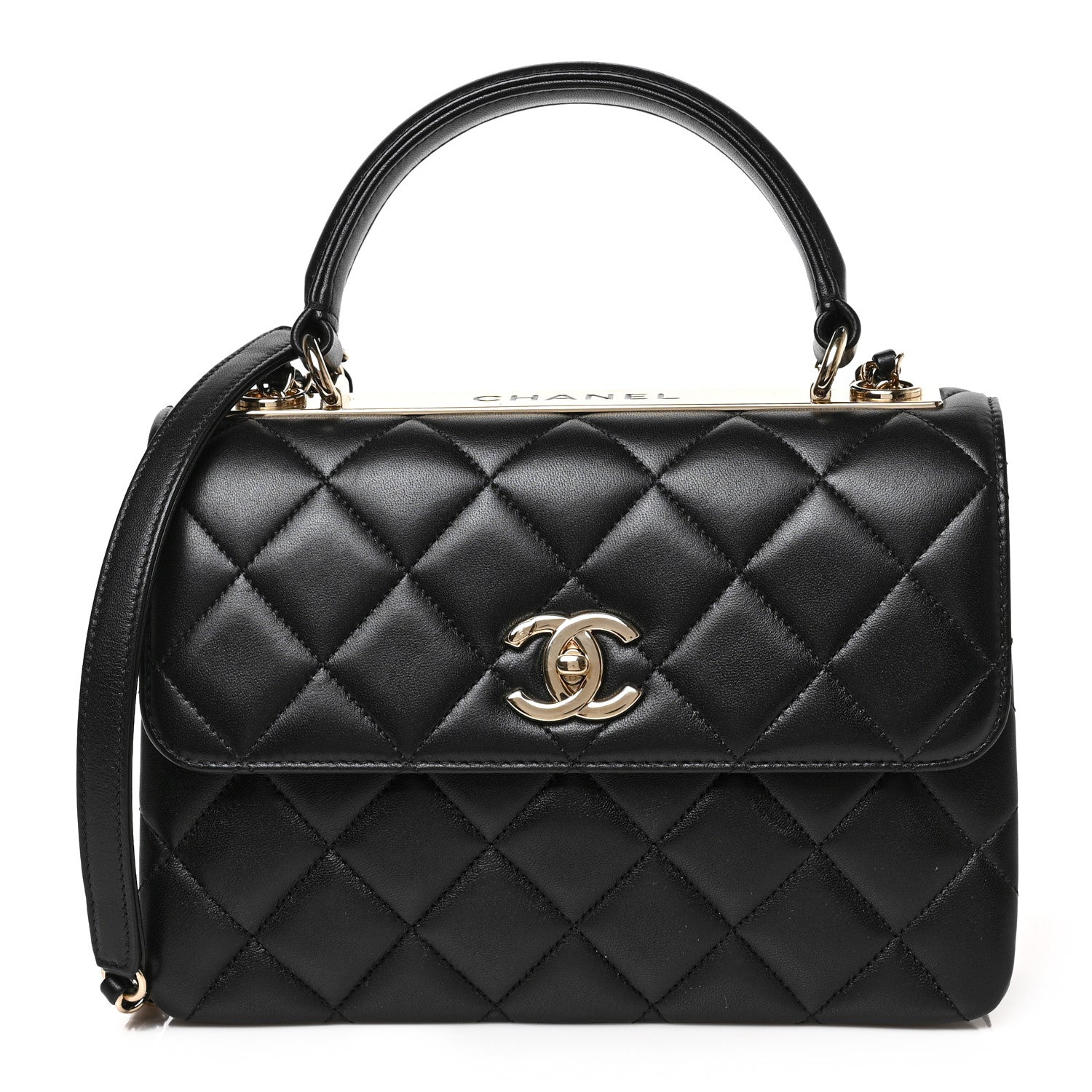 Chanel Lambskin Quilted Small Trendy CC Dual Handle Flap Bag Black 1 of 9