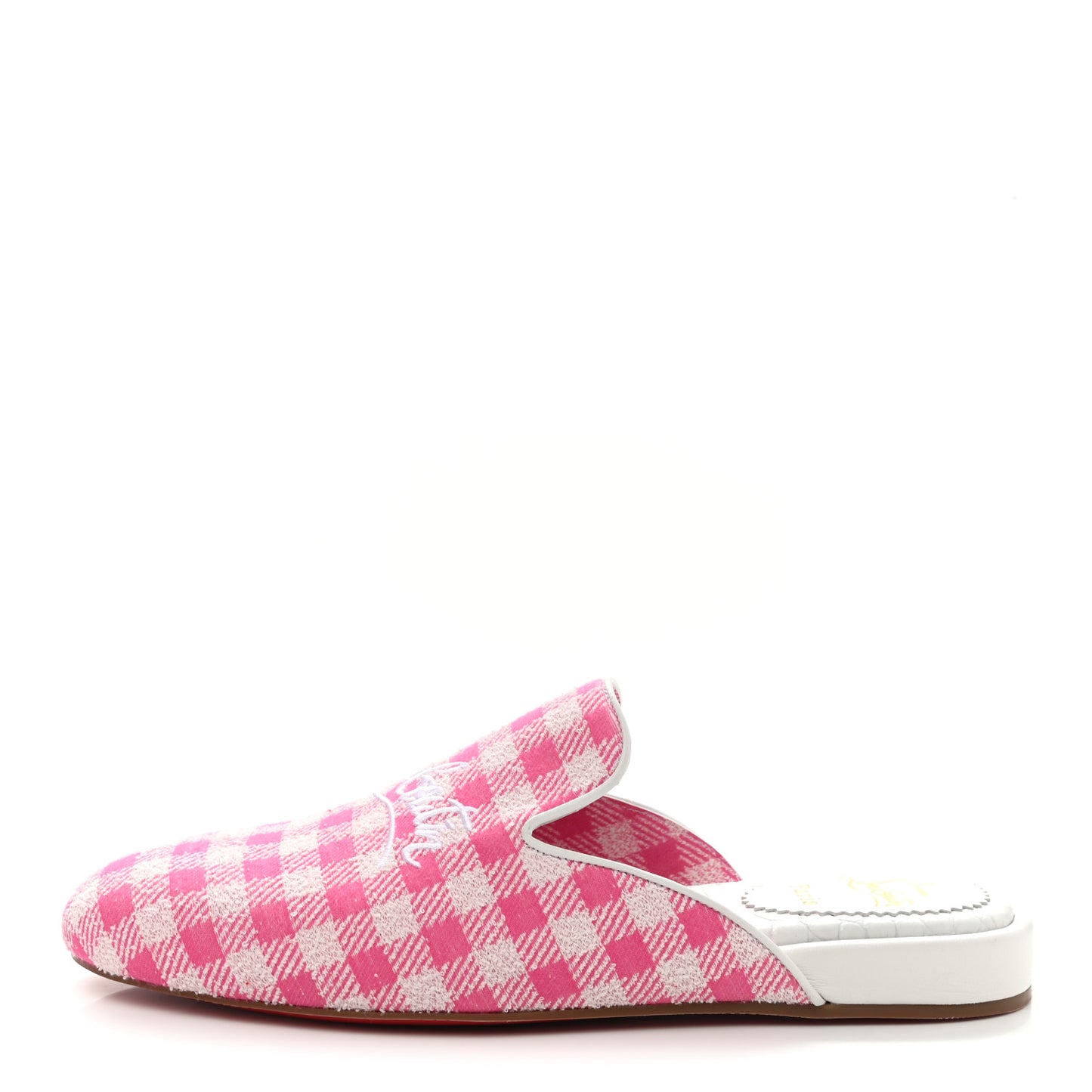 Toile Alligator Embossed Navy Coolito Flat 39.5 Rose White