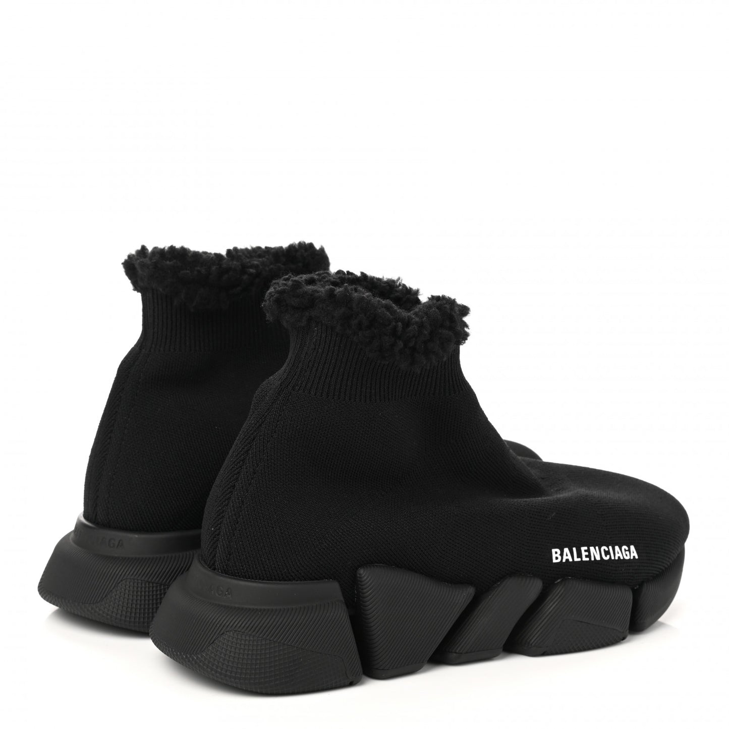 Technical 3D Recycled Knit Fake Fur Womens Speed 2.0 Sneakers 39 Monocolor Black