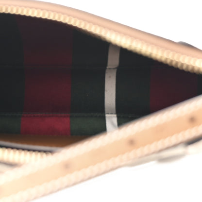 Gucci GG Supreme Monogram Textured Calfskin Small Emblem Shoulder Bag Beige Dark Brown 5 of 10