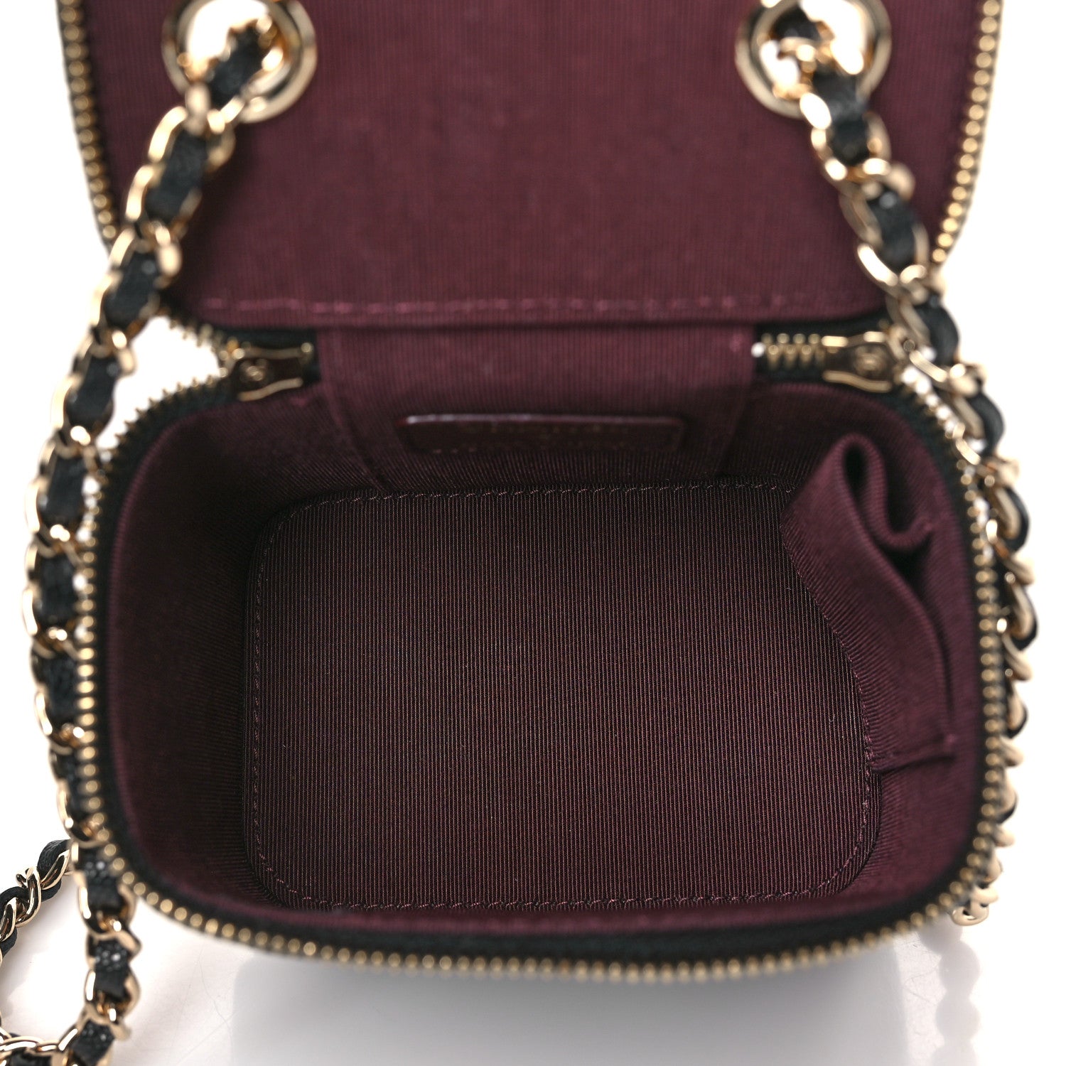 Chanel Caviar Quilted Mini Vanity Case With Chain Black 5 of 9