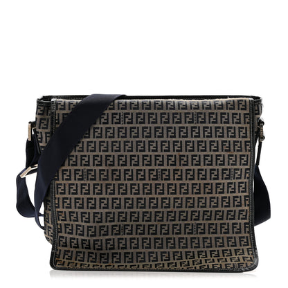 Fendi Zucchino Crossbody Messenger Bag Navy 1 of 16
