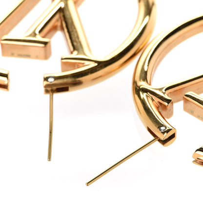 Louis Vuitton Metal Louise Hoop Earrings Gold 3 of 5