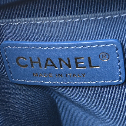 Chanel Calfskin Stitched Enamel CC Camera Case Bag Blue 5 of 9