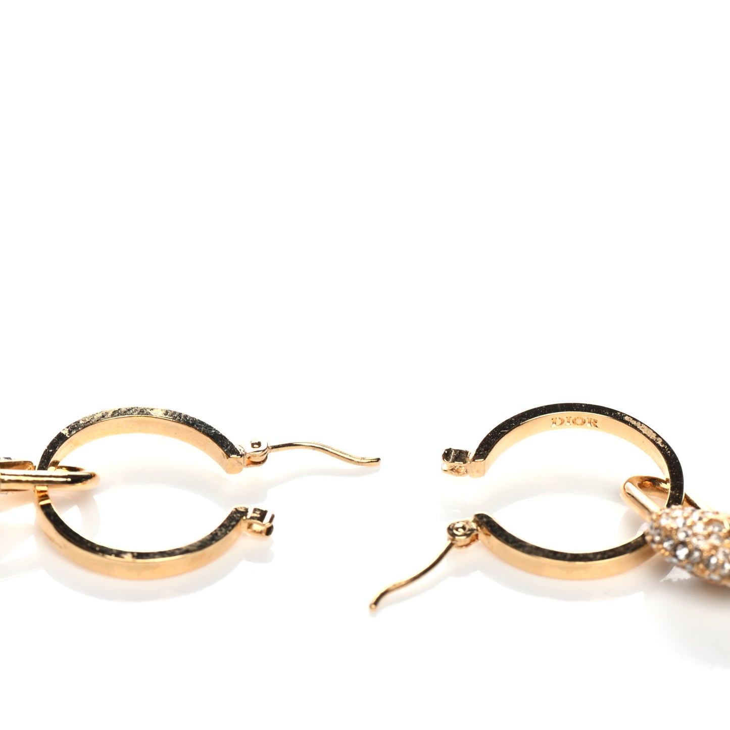 Crystal Lucky Locket Earrings Gold