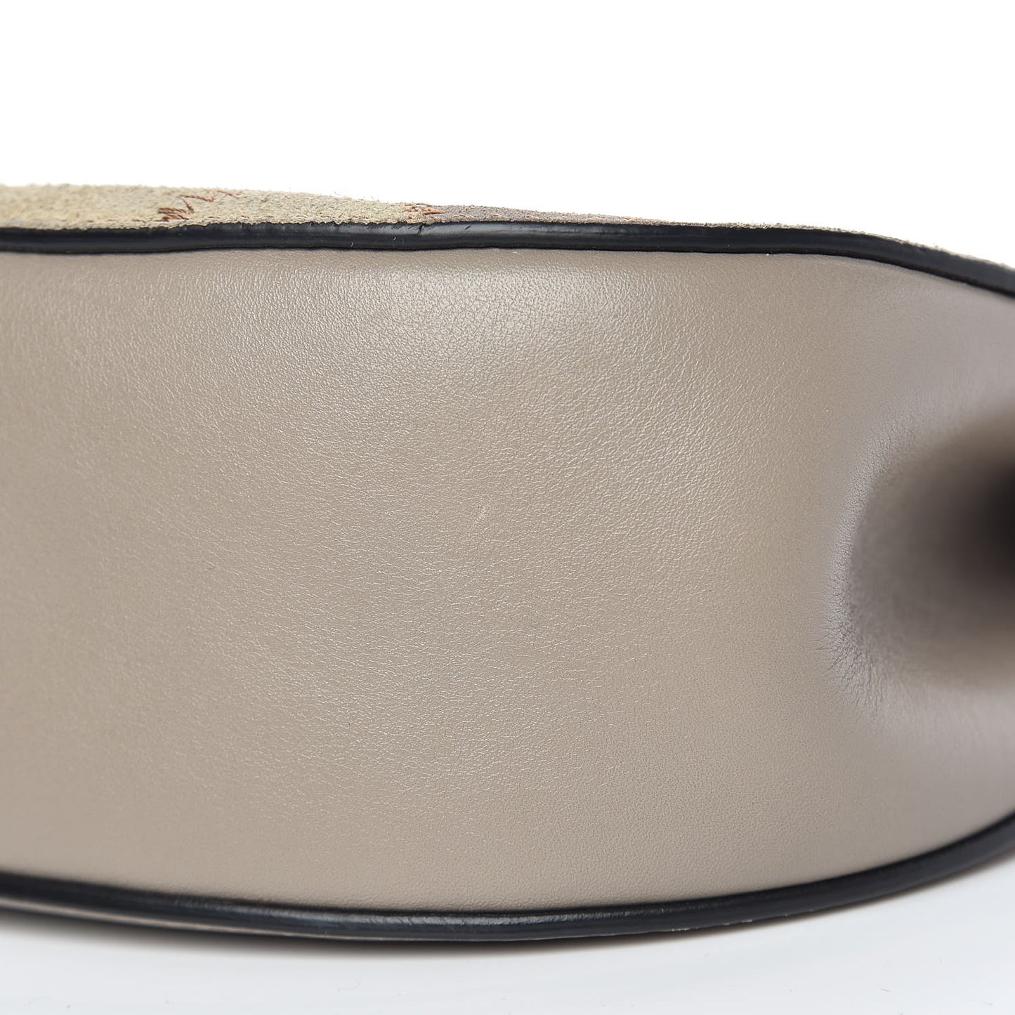 Suede Calfskin Patchwork Drew Shoulder Bag Motty Grey