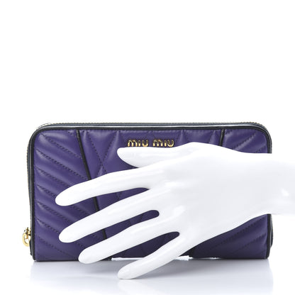 Miu Miu Nappa Quilted Zip Around Wallet Viola 2 of 9