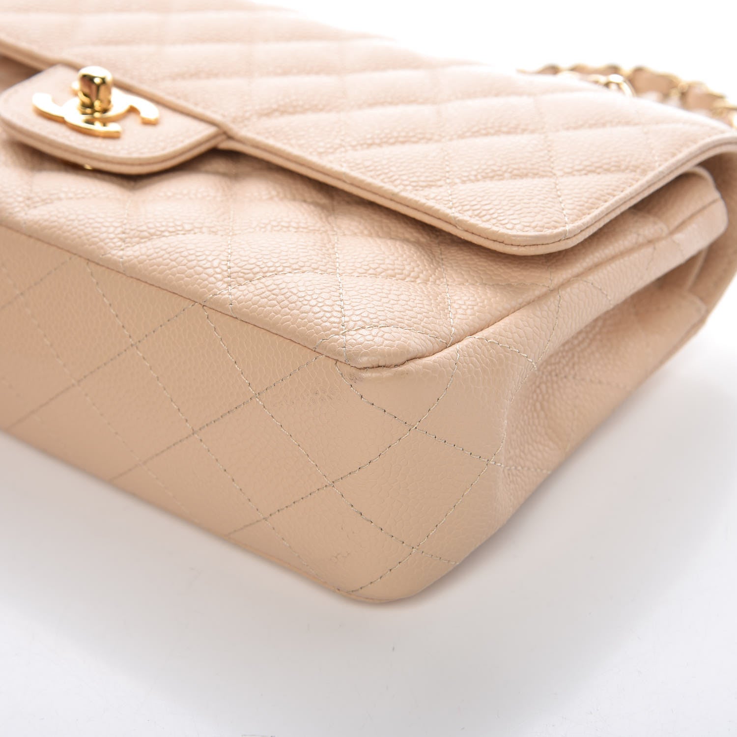 Chanel Caviar Quilted Medium Double Flap Beige Clair 6 of 13