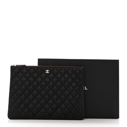 Chanel Iridescent Caviar Quilted Large Cosmetic Case Black 8 of 8