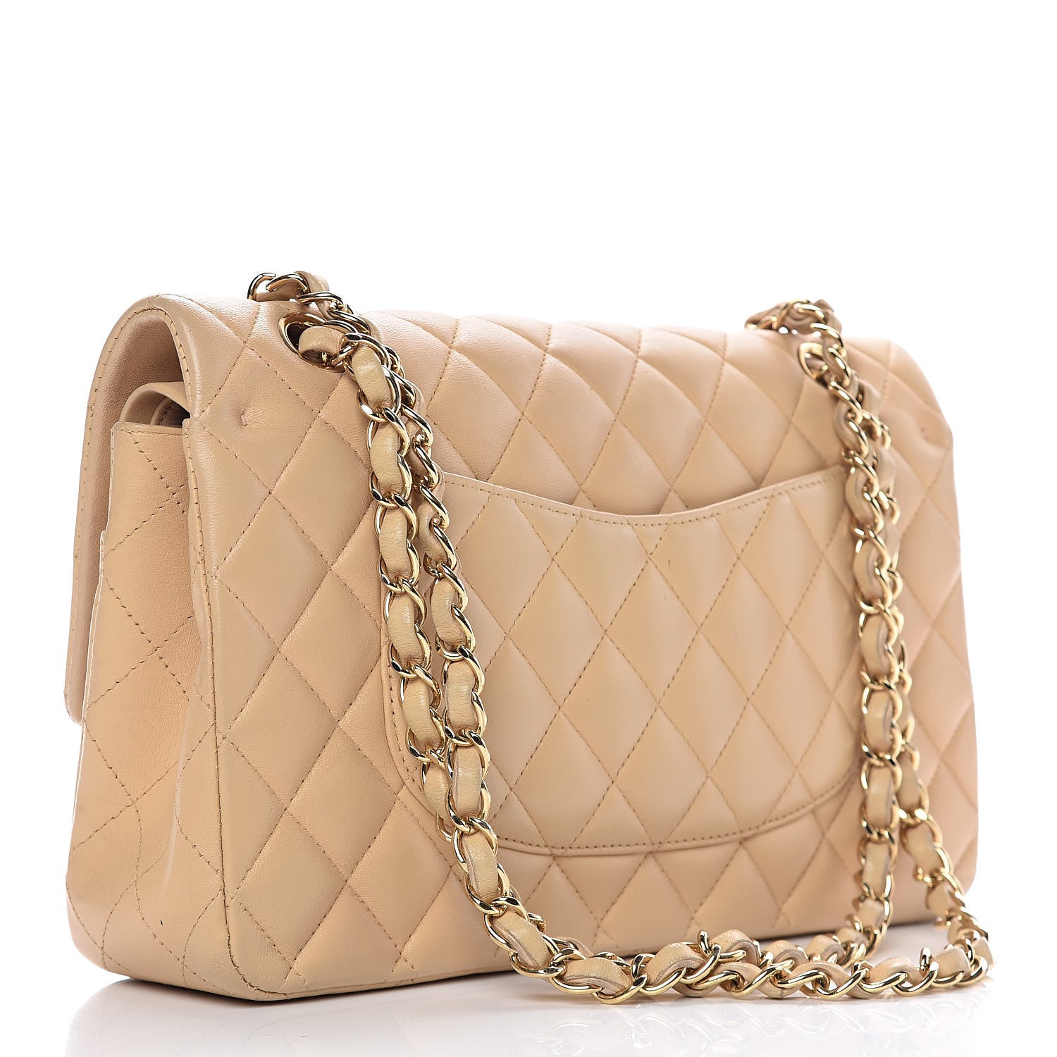 Chanel Lambskin Quilted Medium Double Flap Beige 3 of 12