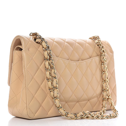 Chanel Lambskin Quilted Medium Double Flap Beige 3 of 12