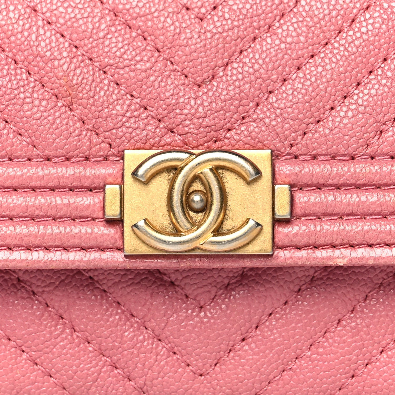 Chanel Caviar Chevron Quilted Boy Flap Card Holder Wallet Light Pink 9 of 14