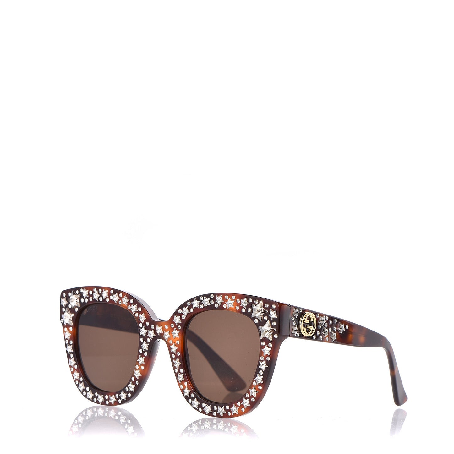 Acetate Stars Cat Eye Sunglasses GG0116S Havana