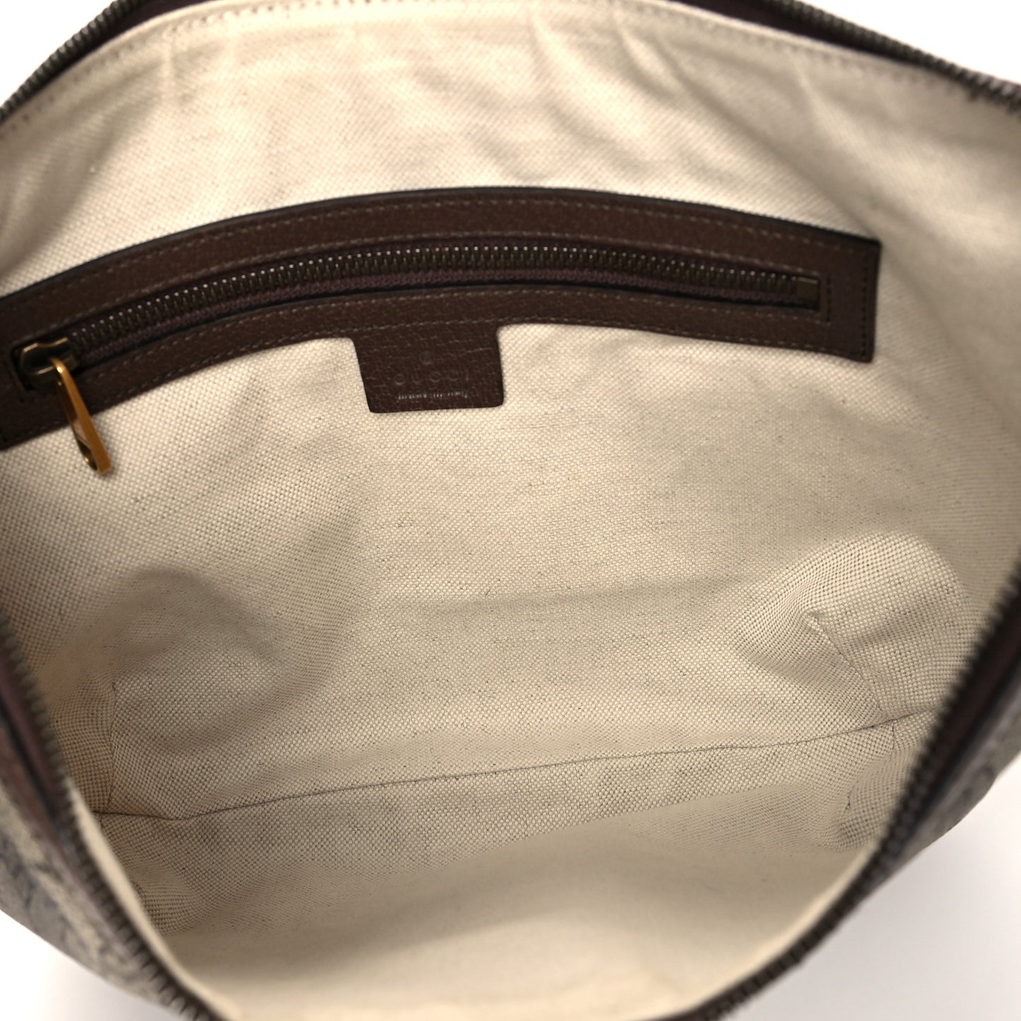 GG Supreme Monogram Web Small Ophidia Half Moon Hobo Brown